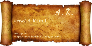 Arnold Kitti névjegykártya